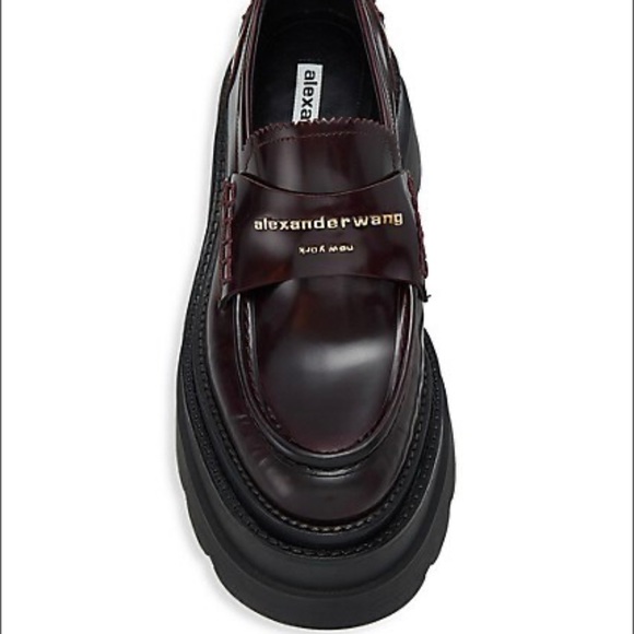 NIB Alexander Wang Carter Leather Platform Loafers, color Oxblood, 40 (10) - Picture 9 of 10